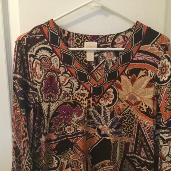 Womens Chico’s boho 3/4 bell sleeve top - Picture 2 of 4